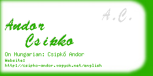 andor csipko business card
