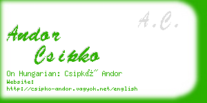 andor csipko business card